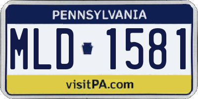 PA license plate MLD1581