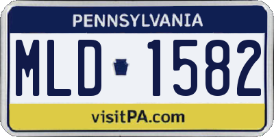 PA license plate MLD1582
