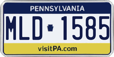 PA license plate MLD1585