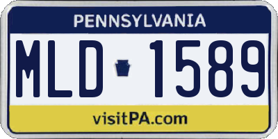 PA license plate MLD1589