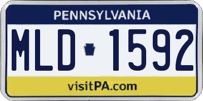 PA license plate MLD1592
