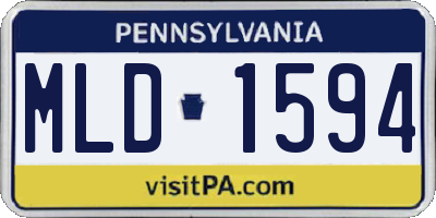 PA license plate MLD1594