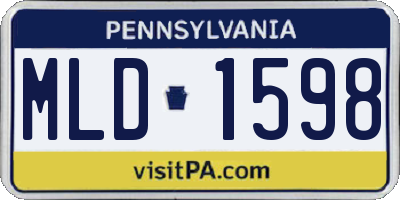 PA license plate MLD1598
