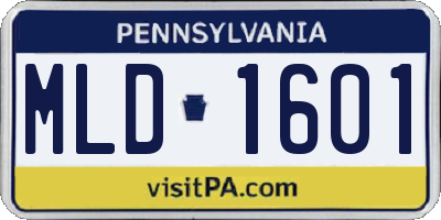 PA license plate MLD1601
