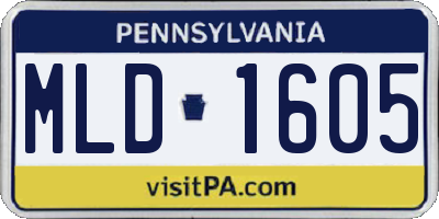 PA license plate MLD1605