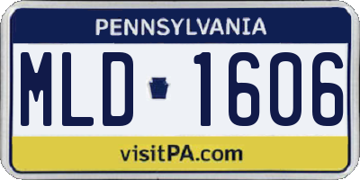 PA license plate MLD1606