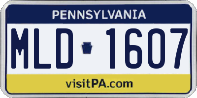 PA license plate MLD1607