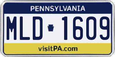 PA license plate MLD1609