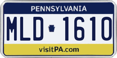 PA license plate MLD1610