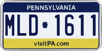 PA license plate MLD1611