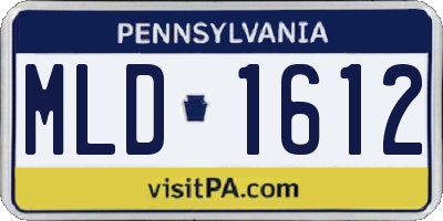 PA license plate MLD1612