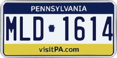 PA license plate MLD1614