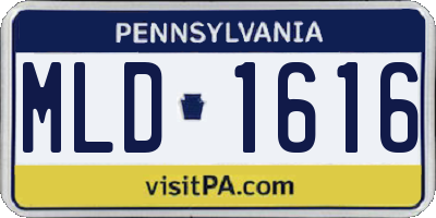 PA license plate MLD1616
