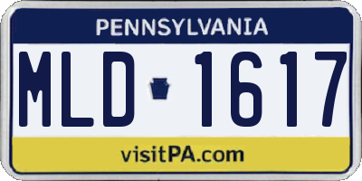 PA license plate MLD1617