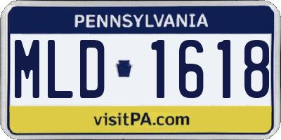PA license plate MLD1618