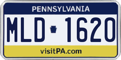 PA license plate MLD1620