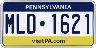 PA license plate MLD1621