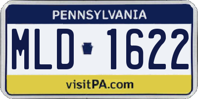 PA license plate MLD1622