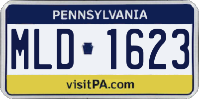 PA license plate MLD1623