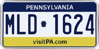 PA license plate MLD1624