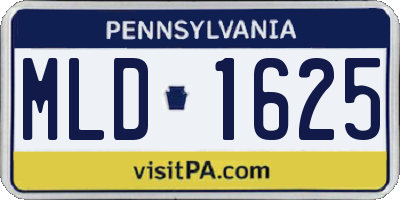 PA license plate MLD1625