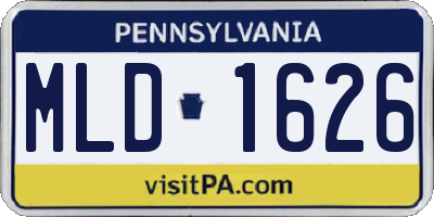 PA license plate MLD1626