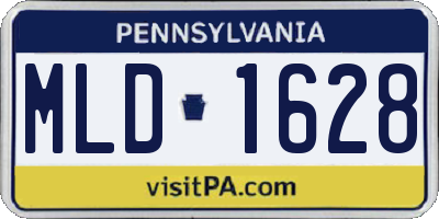 PA license plate MLD1628