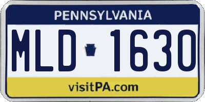 PA license plate MLD1630