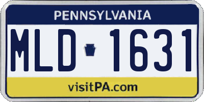 PA license plate MLD1631