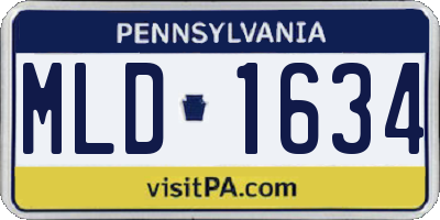 PA license plate MLD1634