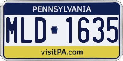 PA license plate MLD1635