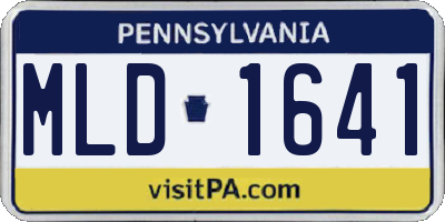 PA license plate MLD1641
