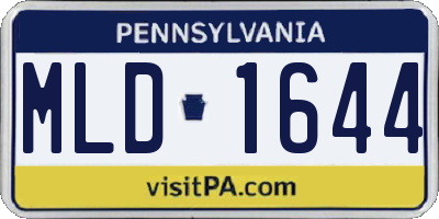 PA license plate MLD1644