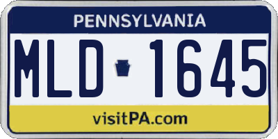 PA license plate MLD1645