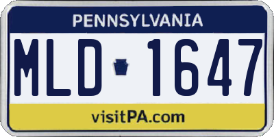 PA license plate MLD1647
