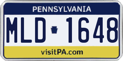 PA license plate MLD1648