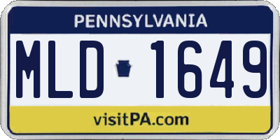 PA license plate MLD1649