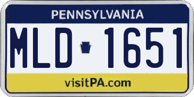 PA license plate MLD1651