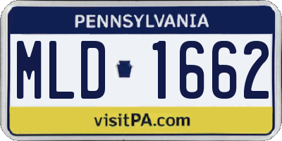 PA license plate MLD1662