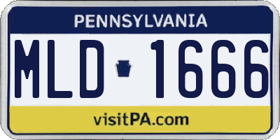 PA license plate MLD1666