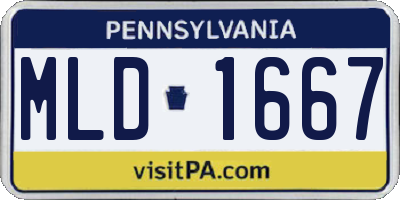 PA license plate MLD1667