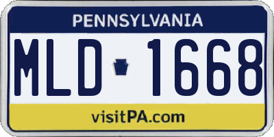 PA license plate MLD1668