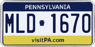 PA license plate MLD1670