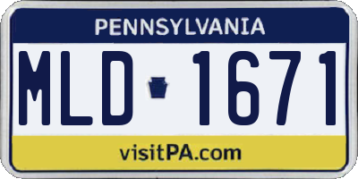 PA license plate MLD1671