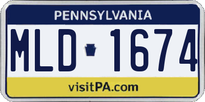 PA license plate MLD1674