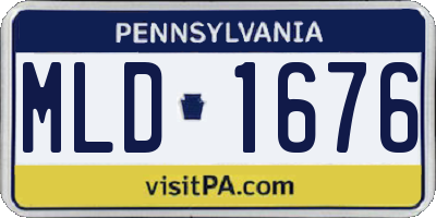 PA license plate MLD1676