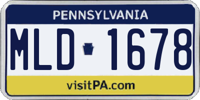 PA license plate MLD1678