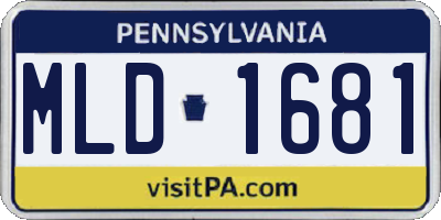 PA license plate MLD1681