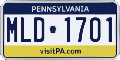 PA license plate MLD1701
