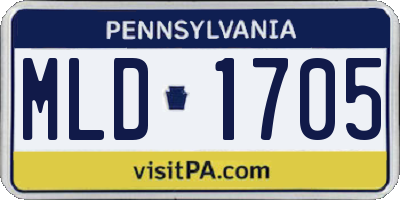 PA license plate MLD1705